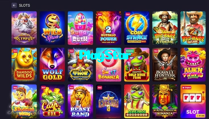 PlayStar casino presented on mobile device in Pakistan with slots and live games